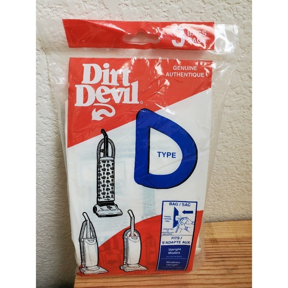 VTG 1993 Dirt Devil Type D Vacuum cleaner Bags 3 Pack  Model 3 670147-001 NOS - Picture 1 of 8
